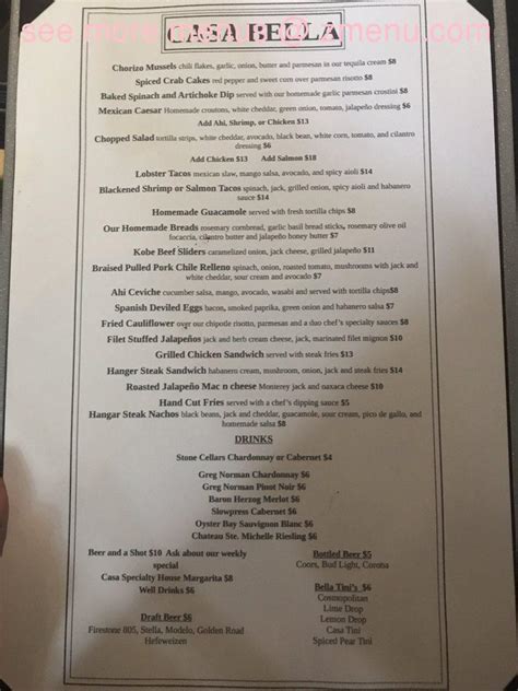 casa ventura menu|CASA BELLA